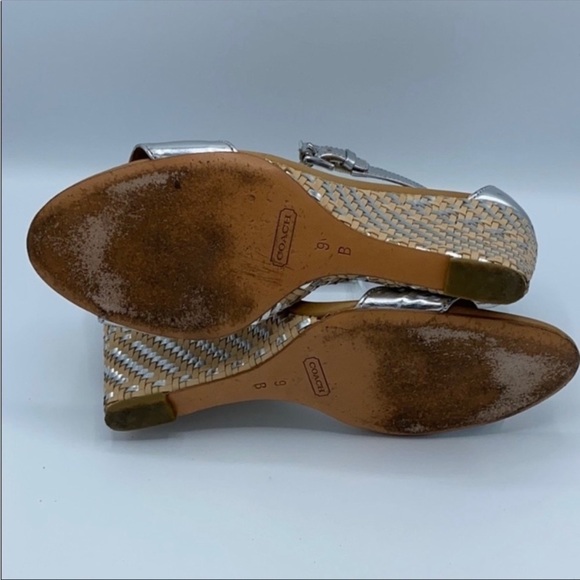 Coach Open Toe Ankle Strap Wedges - Picture 6 of 8